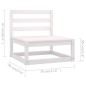 5-tlg. Garten-Lounge-Set Weiß Kiefer Massivholz 5-tlg. Garten-Lounge-Set Weiß Kiefer Massivholz