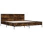 vidaXL Bettgestell Räuchereiche 180x200 cm Holzwerkstoff und Metall