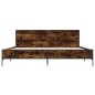 vidaXL Bettgestell Räuchereiche 180x200 cm Holzwerkstoff und Metall