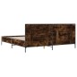 vidaXL Bettgestell Räuchereiche 180x200 cm Holzwerkstoff und Metall