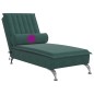 vidaXL Massage-Chaiselongue mit Nackenrolle Dunkelgrün Samt vidaXL Massage-Chaiselongue mit Nackenrolle Dunkelgrün Samt