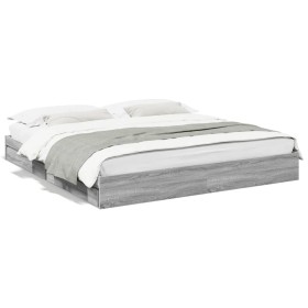 vidaXL Bettgestell mit Schubladen Grau Sonoma 180x200cm Holzwerkstoff
