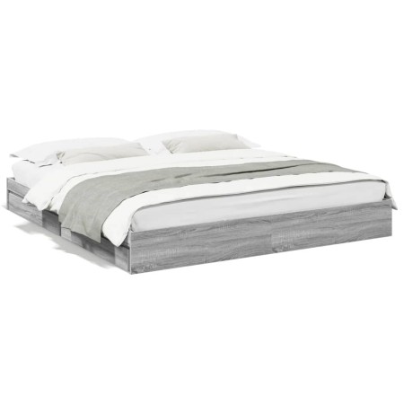 vidaXL Bettgestell mit Schubladen Grau Sonoma 180x200cm Holzwerkstoff