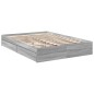 vidaXL Bettgestell mit Schubladen Grau Sonoma 135x190 cm Holzwerkstoff vidaXL Bettgestell mit Schubladen Grau Sonoma 135x190 cm Holzwerkstoff