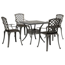 vidaXL 5-tlg. Garten-Essgruppe Bronzen Aluminiumguss