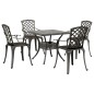 vidaXL 5-tlg. Garten-Essgruppe Bronzen Aluminiumguss vidaXL 5-tlg. Garten-Essgruppe Bronzen Aluminiumguss
