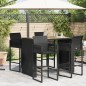 vidaXL Gartentisch mit Holzplatte Schwarz 145x80x110 cm Poly Rattan vidaXL Gartentisch mit Holzplatte Schwarz 145x80x110 cm Poly Rattan