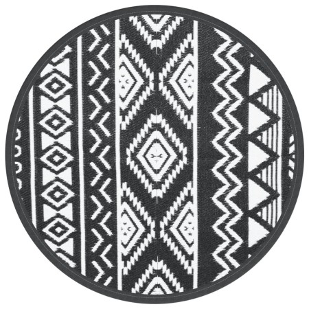 vidaXL Outdoor-Teppich Schwarz Ø200 cm PP