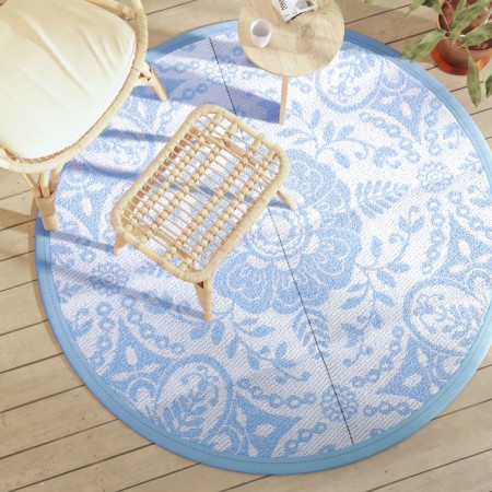 vidaXL Outdoor-Teppich Babyblau Ø160 cm PP