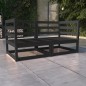 2-Sitzer-Gartensofa Schwarz Kiefer Massivholz 2-Sitzer-Gartensofa Schwarz Kiefer Massivholz