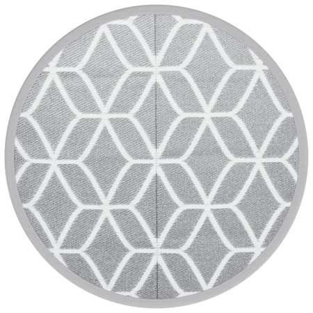 vidaXL Outdoor-Teppich Grau Ø160 cm PP