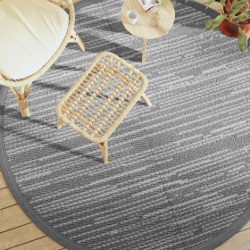 vidaXL Outdoor-Teppich Grau Ø200 cm PP