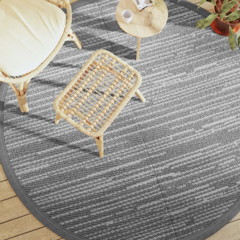 vidaXL Outdoor-Teppich Grau Ø200 cm PP vidaXL Outdoor-Teppich Grau Ø200 cm PP