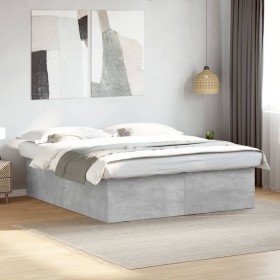 vidaXL Bettgestell Betongrau 180x200 cm Holzwerkstoff