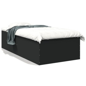 vidaXL Bettgestell Schwarz 90x200 cm Holzwerkstoff
