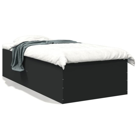 vidaXL Bettgestell Schwarz 90x200 cm Holzwerkstoff
