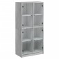 vidaXL Highboard mit Türen Grau Sonoma 68x37x142 cm Holzwerkstoff vidaXL Highboard mit Türen Grau Sonoma 68x37x142 cm Holzwerkstoff