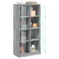 vidaXL Highboard mit Türen Grau Sonoma 68x37x142 cm Holzwerkstoff vidaXL Highboard mit Türen Grau Sonoma 68x37x142 cm Holzwerkstoff