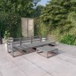 5-tlg. Garten-Lounge-Set Grau Kiefer Massivholz 5-tlg. Garten-Lounge-Set Grau Kiefer Massivholz