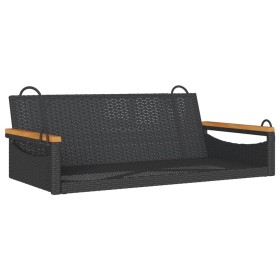 vidaXL Hängebank Schwarz 109x62x40 cm Poly Rattan
