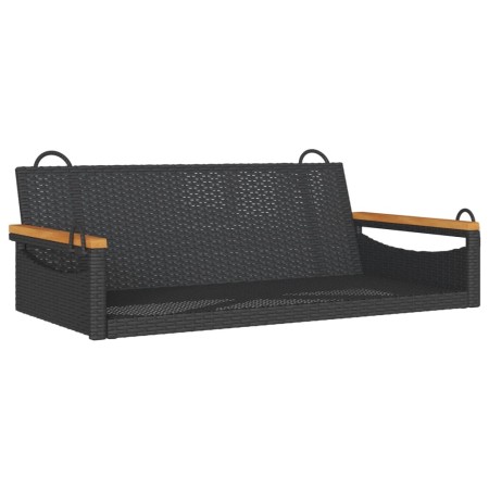 vidaXL Hängebank Schwarz 109x62x40 cm Poly Rattan