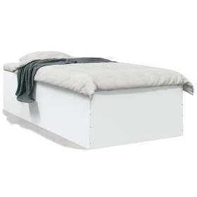 vidaXL Bettgestell Weiß 75x190 cm Holzwerkstoff