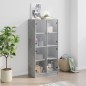 vidaXL Highboard mit Türen Betongrau 68x37x142 cm Holzwerkstoff vidaXL Highboard mit Türen Betongrau 68x37x142 cm Holzwerkstoff