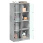 vidaXL Highboard mit Türen Betongrau 68x37x142 cm Holzwerkstoff vidaXL Highboard mit Türen Betongrau 68x37x142 cm Holzwerkstoff
