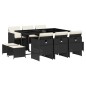 vidaXL 11-tlg. Garten-Essgruppe mit Kissen Schwarz Poly Rattan vidaXL 11-tlg. Garten-Essgruppe mit Kissen Schwarz Poly Rattan