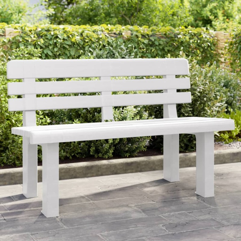 vidaXL Gartenbank Weiß 110x52x71 cm Polypropylen vidaXL Gartenbank Weiß 110x52x71 cm Polypropylen