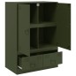 vidaXL Highboard Olivgrün 67x39x95 cm Stahl vidaXL Highboard Olivgrün 67x39x95 cm Stahl
