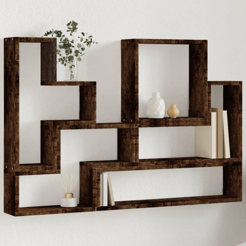 vidaXL Wandregal Räuchereiche 96x12x64 cm Holzwerkstoff vidaXL Wandregal Räuchereiche 96x12x64 cm Holzwerkstoff