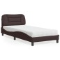 vidaXL Bett mit Matratze Dunkelbraun 80x200 cm Stoff vidaXL Bett mit Matratze Dunkelbraun 80x200 cm Stoff