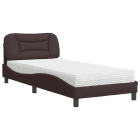 vidaXL Bett mit Matratze Dunkelbraun 80x200 cm Stoff