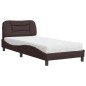 vidaXL Bett mit Matratze Dunkelbraun 80x200 cm Stoff vidaXL Bett mit Matratze Dunkelbraun 80x200 cm Stoff
