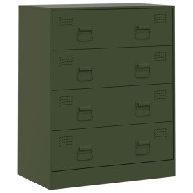 vidaXL Sideboard Olivgrün 67x39x83 cm Stahl