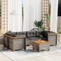 vidaXL 7-tlg. Garten-Sofagarnitur mit Kissen Grau Poly Rattan vidaXL 7-tlg. Garten-Sofagarnitur mit Kissen Grau Poly Rattan