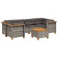 vidaXL 7-tlg. Garten-Sofagarnitur mit Kissen Grau Poly Rattan vidaXL 7-tlg. Garten-Sofagarnitur mit Kissen Grau Poly Rattan
