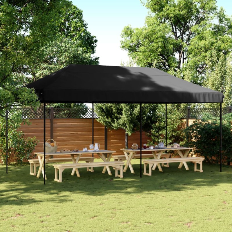 vidaXL Partyzelt Faltbar Pop-Up Schwarz 580x292x315 cm vidaXL Partyzelt Faltbar Pop-Up Schwarz 580x292x315 cm