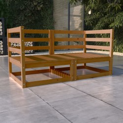2-Sitzer-Gartensofa Honigbraun Massivholz Kiefer