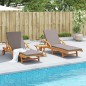 vidaXL Sonnenliegen 2 Stk. mit Tisch Massivholz Akazie vidaXL Sonnenliegen 2 Stk. mit Tisch Massivholz Akazie