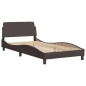 vidaXL Bett mit Matratze Dunkelbraun 100x200 cm Stoff