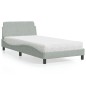 vidaXL Bett mit Matratze Hellgrau 100x200 cm Samt vidaXL Bett mit Matratze Hellgrau 100x200 cm Samt