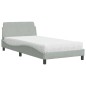 vidaXL Bett mit Matratze Hellgrau 100x200 cm Samt vidaXL Bett mit Matratze Hellgrau 100x200 cm Samt