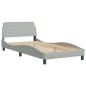 vidaXL Bett mit Matratze Hellgrau 100x200 cm Samt vidaXL Bett mit Matratze Hellgrau 100x200 cm Samt
