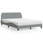 vidaXL Bett mit Matratze Hellgrau 120x200 cm Stoff vidaXL Bett mit Matratze Hellgrau 120x200 cm Stoff