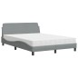 vidaXL Bett mit Matratze Hellgrau 120x200 cm Stoff vidaXL Bett mit Matratze Hellgrau 120x200 cm Stoff