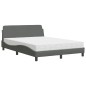 vidaXL Bett mit Matratze Dunkelgrau 140x190 cm Stoff vidaXL Bett mit Matratze Dunkelgrau 140x190 cm Stoff