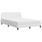 vidaXL Bett mit Matratze Weiß 140x190 cm Kunstleder vidaXL Bett mit Matratze Weiß 140x190 cm Kunstleder
