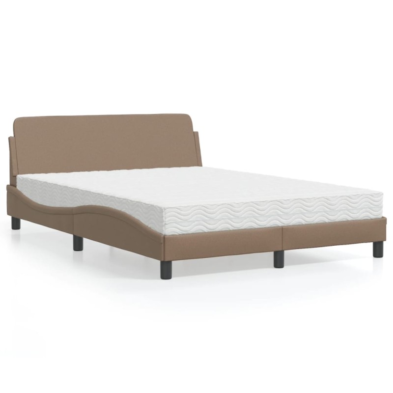 vidaXL Bett mit Matratze Cappuccino-Braun 140x190 cm Kunstleder vidaXL Bett mit Matratze Cappuccino-Braun 140x190 cm Kunstleder